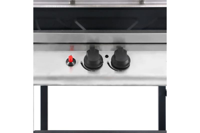 Gassgrill med sidebord i 3 etasjer svart og sølv - Hage - Griller - Gassgrill