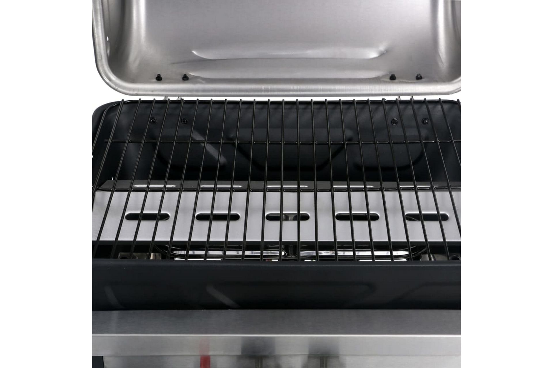 Gassgrill med sidebord i 3 etasjer svart og sølv - Hage - Griller - Gassgrill