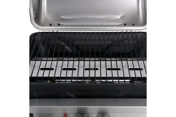 Gassgrill med sidebord i 3 etasjer svart og sølv - Hage - Griller - Gassgrill