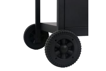 Gassgrill med sidebord i 3 etasjer svart og sølv - Hage - Griller - Gassgrill