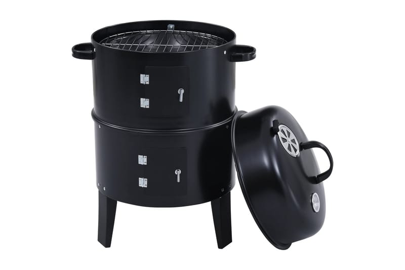 3-i-1 Røykgrill 40x80 cm - Svart - Hage - Griller - Grilltilbehør