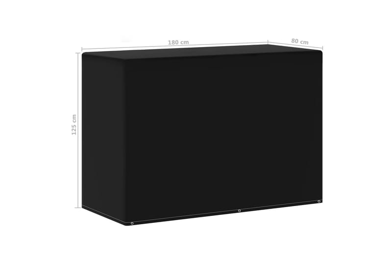 Hagemøbeltrekk til kullgrill 6 maljer 180x80x125 cm - Svart - Hage - Griller - Grilltilbehør - Beskyttelsestrekk