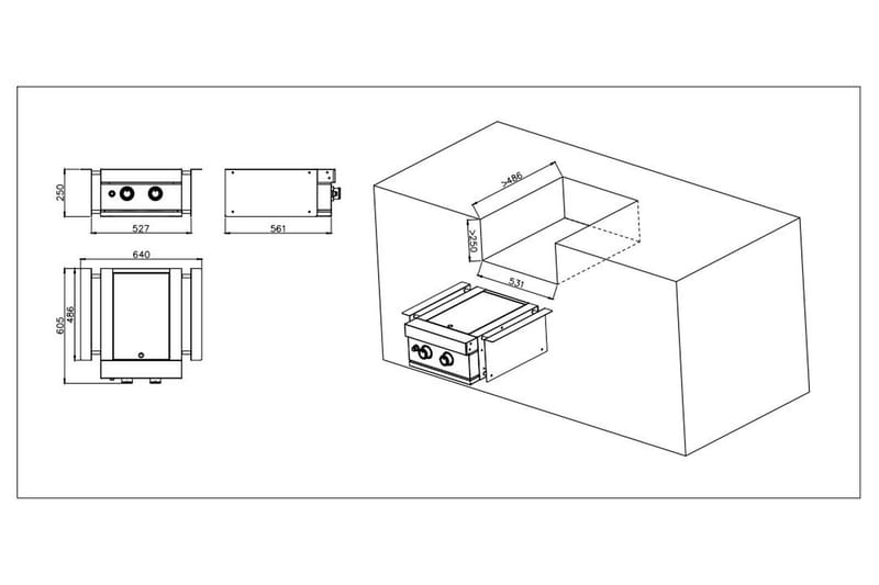 Built-in - Sidebrenner - Myoutdoorkitchen - Hage - Griller - Grilltilbehør