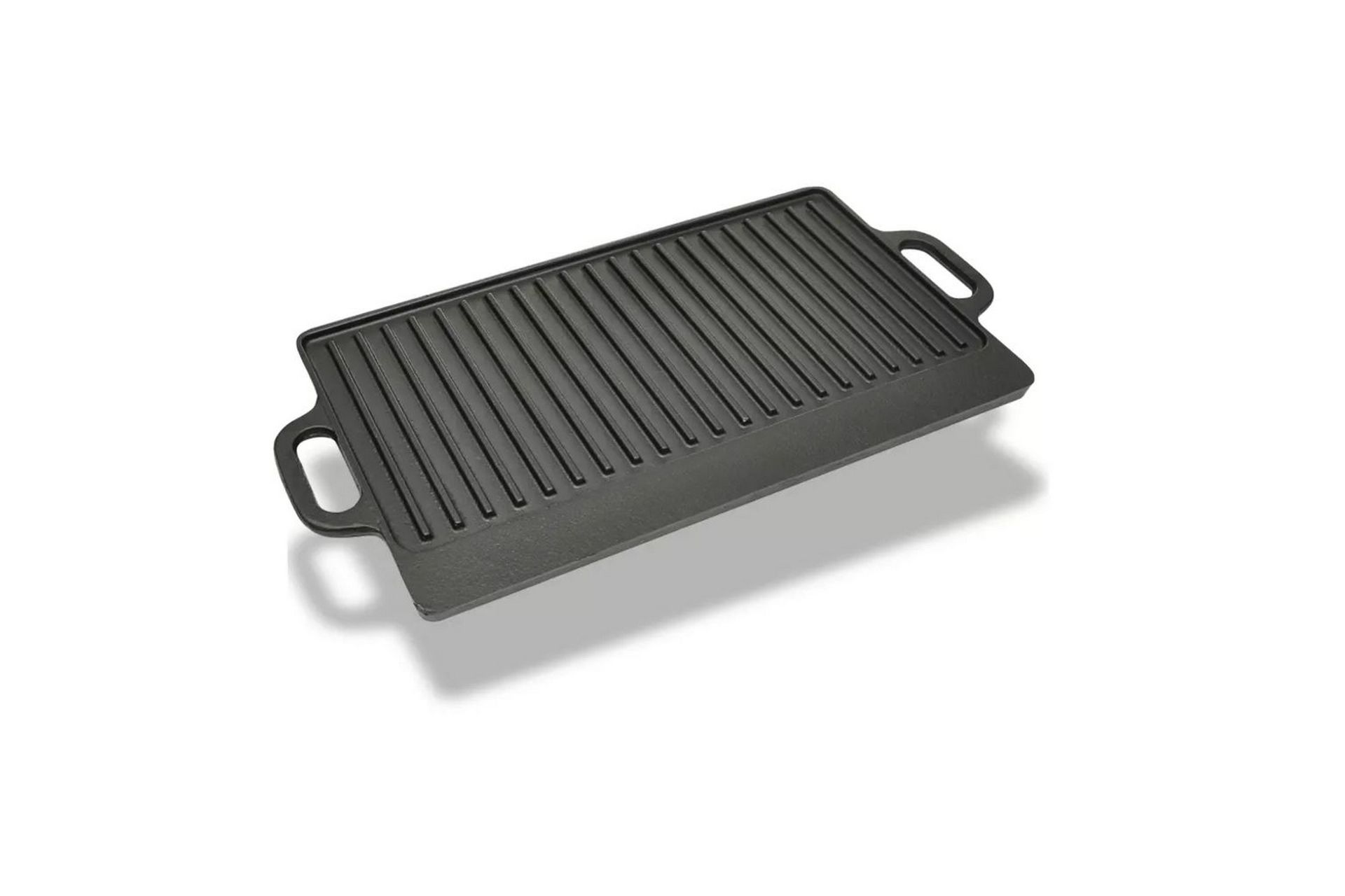 Grillplate i støpejern 38x23 cm vendbar - Svart - Hage - Griller - Grilltilbehør