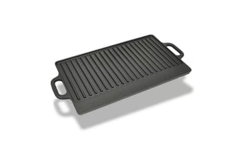 Grillplate i støpejern 38x23 cm vendbar - Svart - Hage - Griller - Grilltilbehør