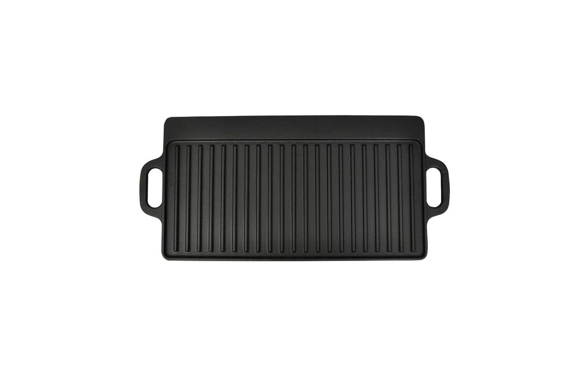 Grillplate i støpejern 38x23 cm vendbar - Svart - Hage - Griller - Grilltilbehør