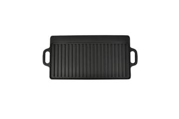 Grillplate i støpejern 38x23 cm vendbar - Svart - Hage - Griller - Grilltilbehør