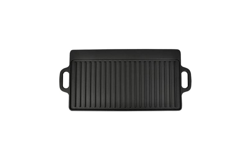 Grillplate i støpejern 38x23 cm vendbar - Svart - Hage - Griller - Grilltilbehør