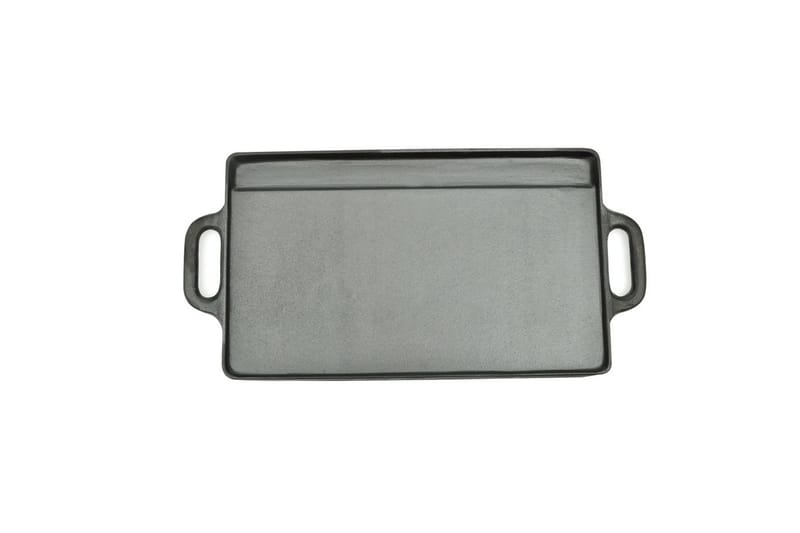 Grillplate i støpejern 38x23 cm vendbar - Svart - Hage - Griller - Grilltilbehør