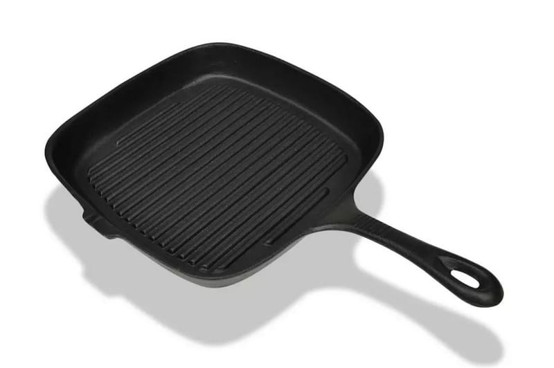 Grillstekepanne i støpejern 24x23 cm - Hage - Griller - Grilltilbehør