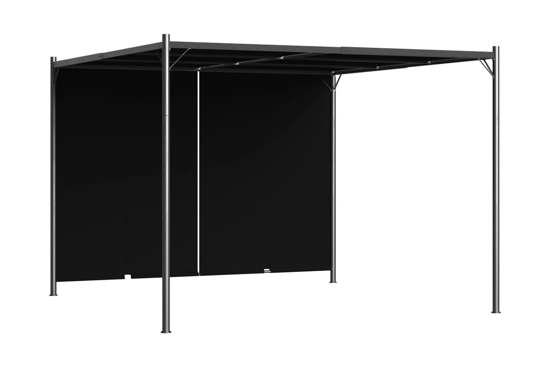 Hagepergola med uttrekkbart tak 3x3 m antrasitt - Grå - Hagemøbler - Solbeskyttelse - Pergola