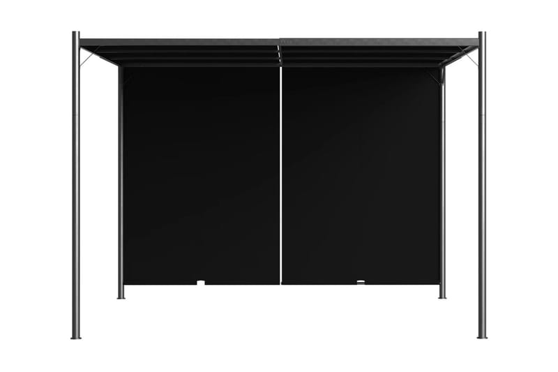 Hagepergola med uttrekkbart tak 3x3 m antrasitt - Grå - Hagemøbler - Solbeskyttelse - Pergola