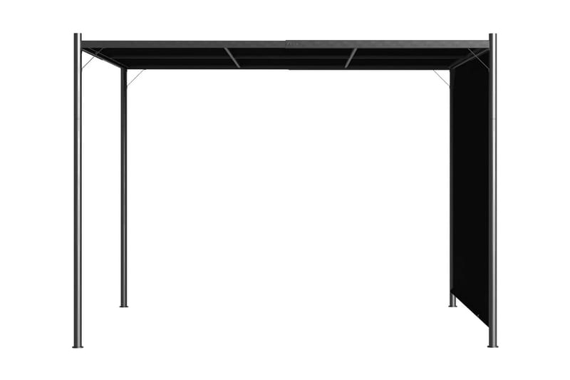 Hagepergola med uttrekkbart tak 3x3 m antrasitt - Grå - Hagemøbler - Solbeskyttelse - Pergola