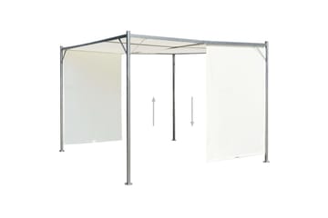 Pergola med justerbart tak kremhvit 3x3 m stål - Hvit - Hagemøbler - Solbeskyttelse - Pergola