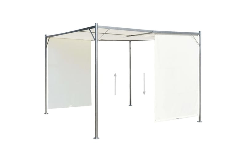 Pergola med justerbart tak kremhvit 3x3 m stål - Hvit - Hagemøbler - Solbeskyttelse - Pergola