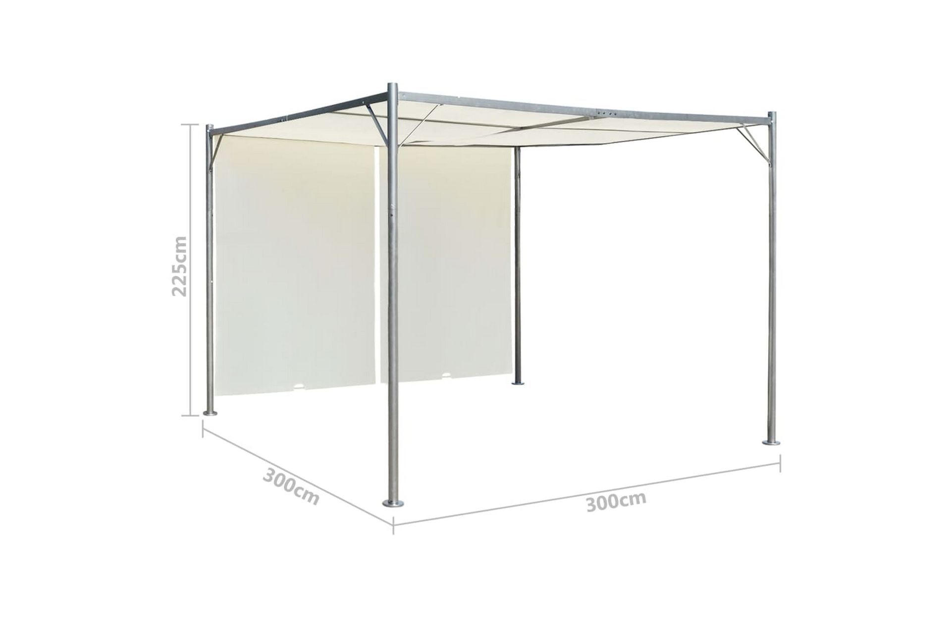 Pergola med justerbart tak kremhvit 3x3 m stål - Hvit - Hagemøbler - Solbeskyttelse - Pergola