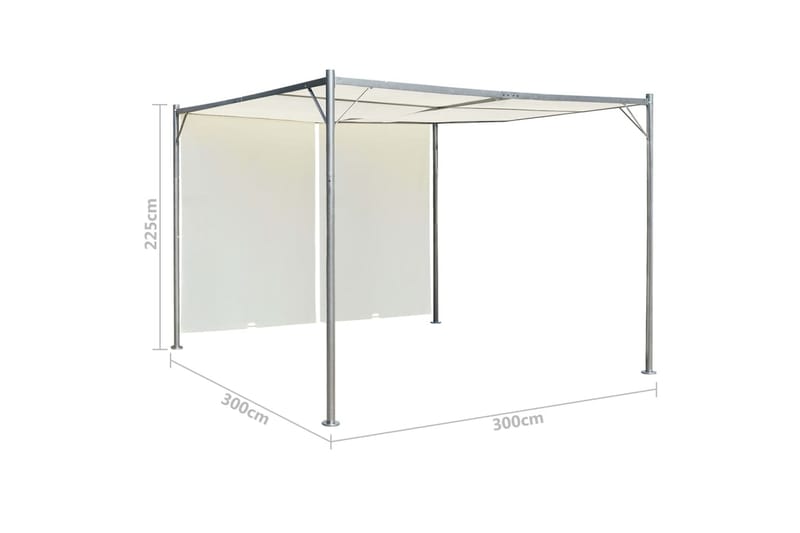 Pergola med justerbart tak kremhvit 3x3 m stål - Hvit - Hagemøbler - Solbeskyttelse - Pergola