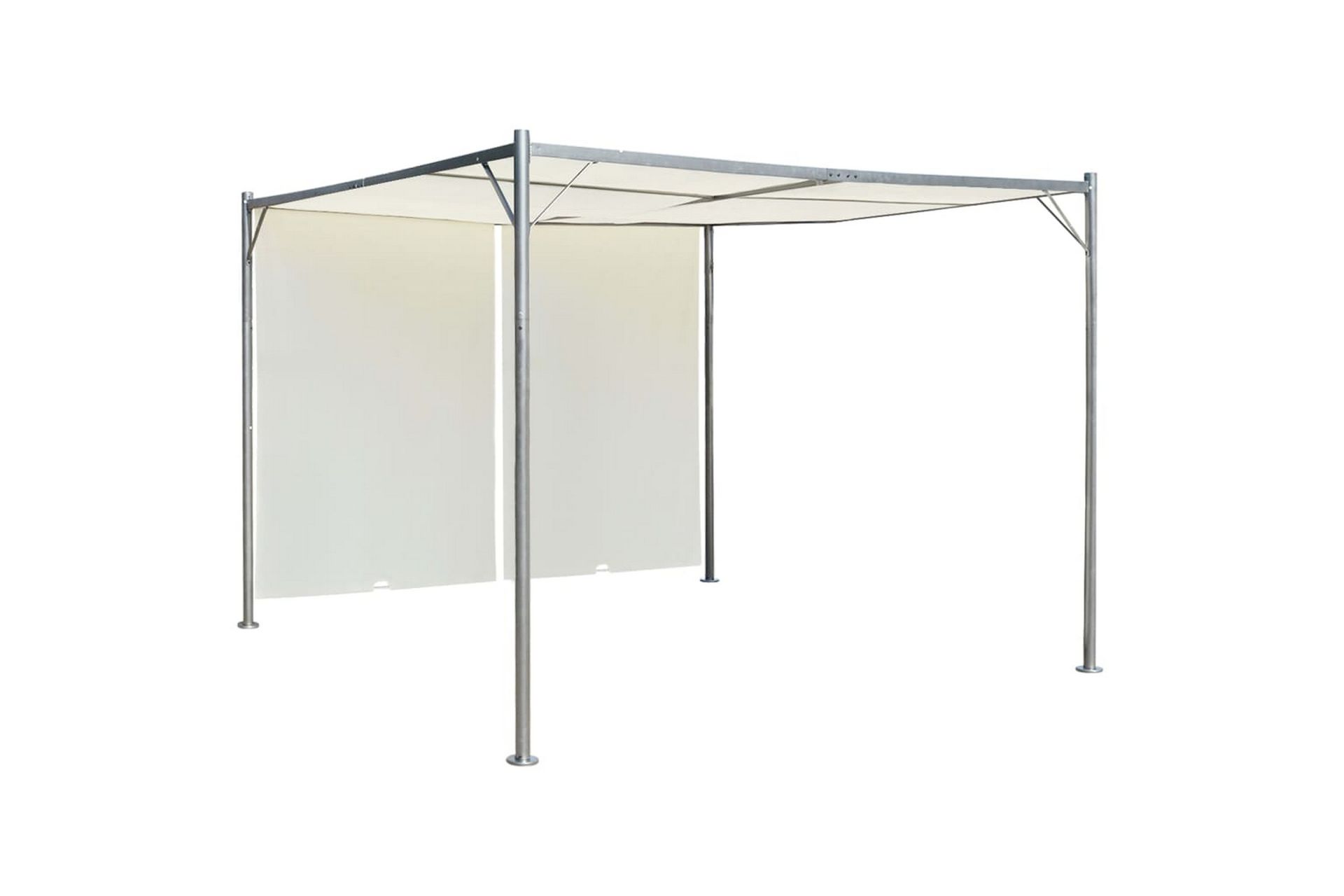 Pergola med justerbart tak kremhvit 3x3 m stål - Hvit - Hagemøbler - Solbeskyttelse - Pergola