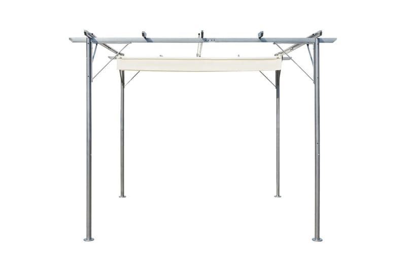 Pergola med uttrekkbart tak hvit 3x3 m stål - Krem - Grilltelt - Pergola