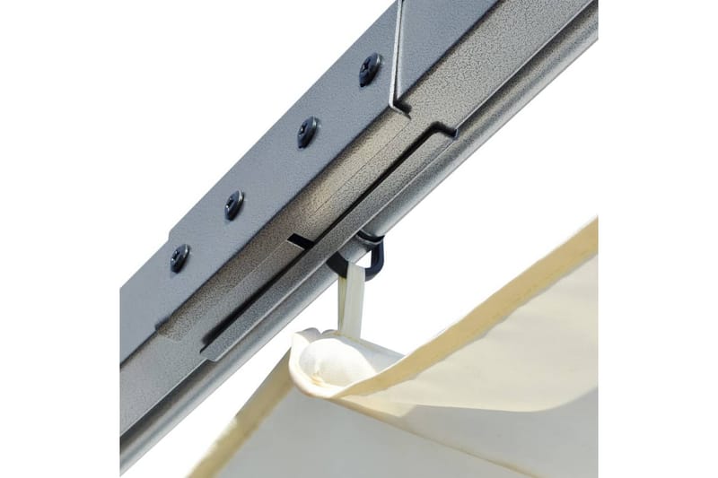 Pergola med uttrekkbart tak hvit 3x3 m stål - Krem - Hagemøbler - Solbeskyttelse - Pergola