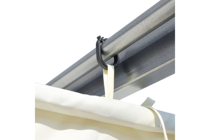 Pergola med uttrekkbart tak hvit 3x3 m stål - Krem - Hagemøbler - Solbeskyttelse - Pergola