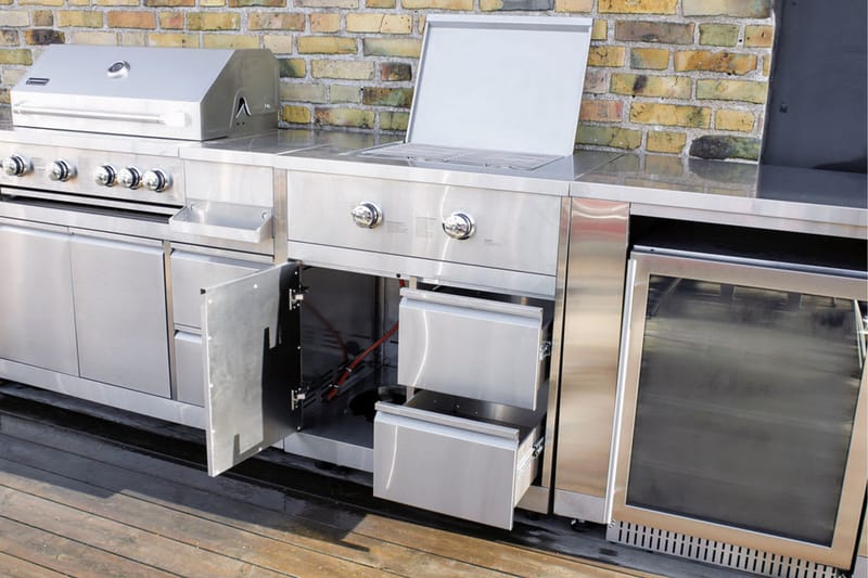 Inox Range - Modul med sidebrenner - Myoutdoorkitchen - Grilltilbehør - Grillwok & stekeplate