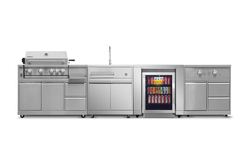 Inox Range - Modul med sidebrenner - Myoutdoorkitchen - Grilltilbehør - Grillwok & stekeplate