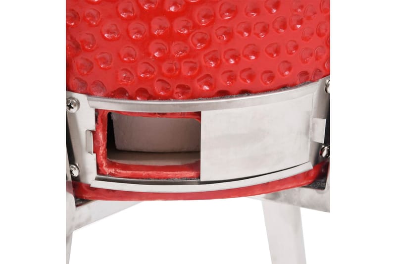 Kamado Kullgrill med röyker keramisk 76 cm - Röd - Hage - Griller - Grilltilbehør