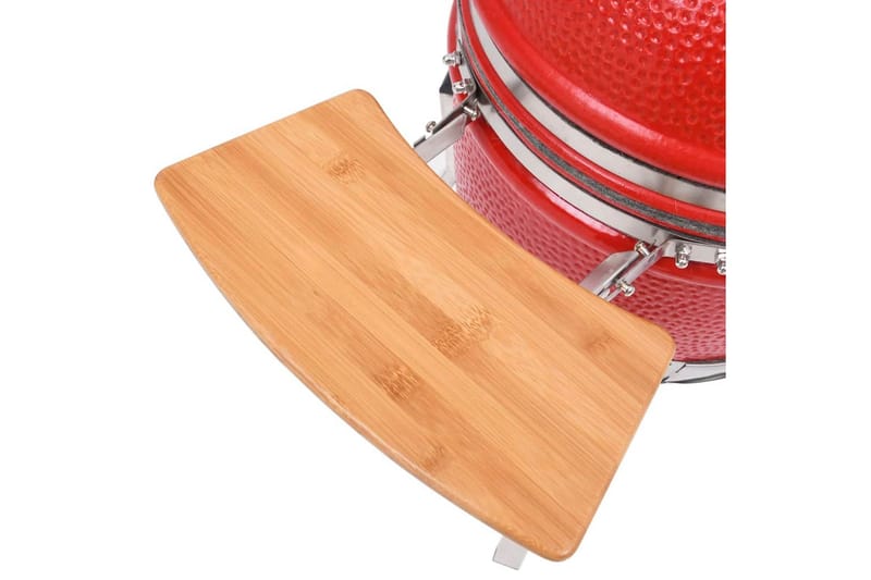 Kamado Kullgrill med röyker keramisk 76 cm - Röd - Hage - Griller - Grilltilbehør