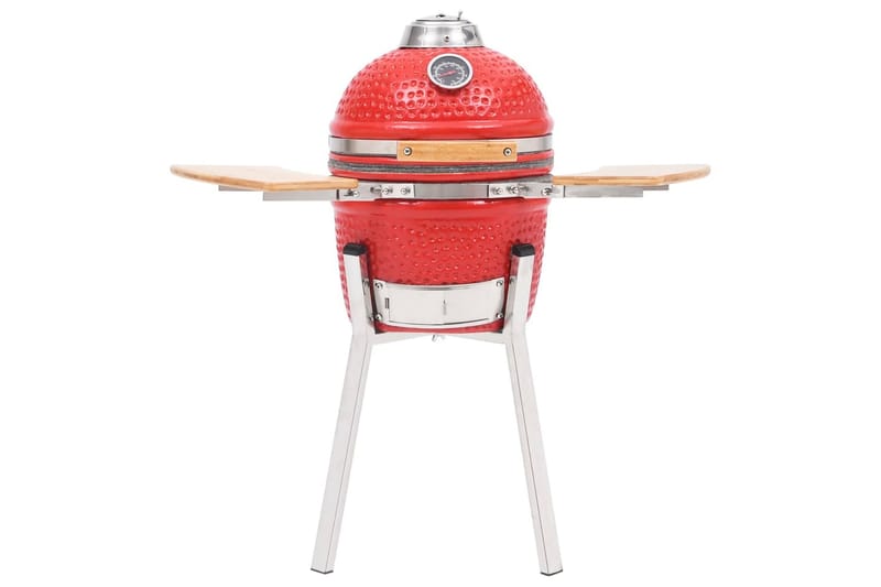Kamado Kullgrill med röyker keramisk 76 cm - Röd - Hage - Griller - Grilltilbehør