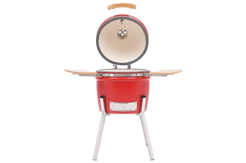 Kamado Kullgrill med röyker keramisk 81 cm - Röd - Grilltilbehør - Røyk & røykgriller