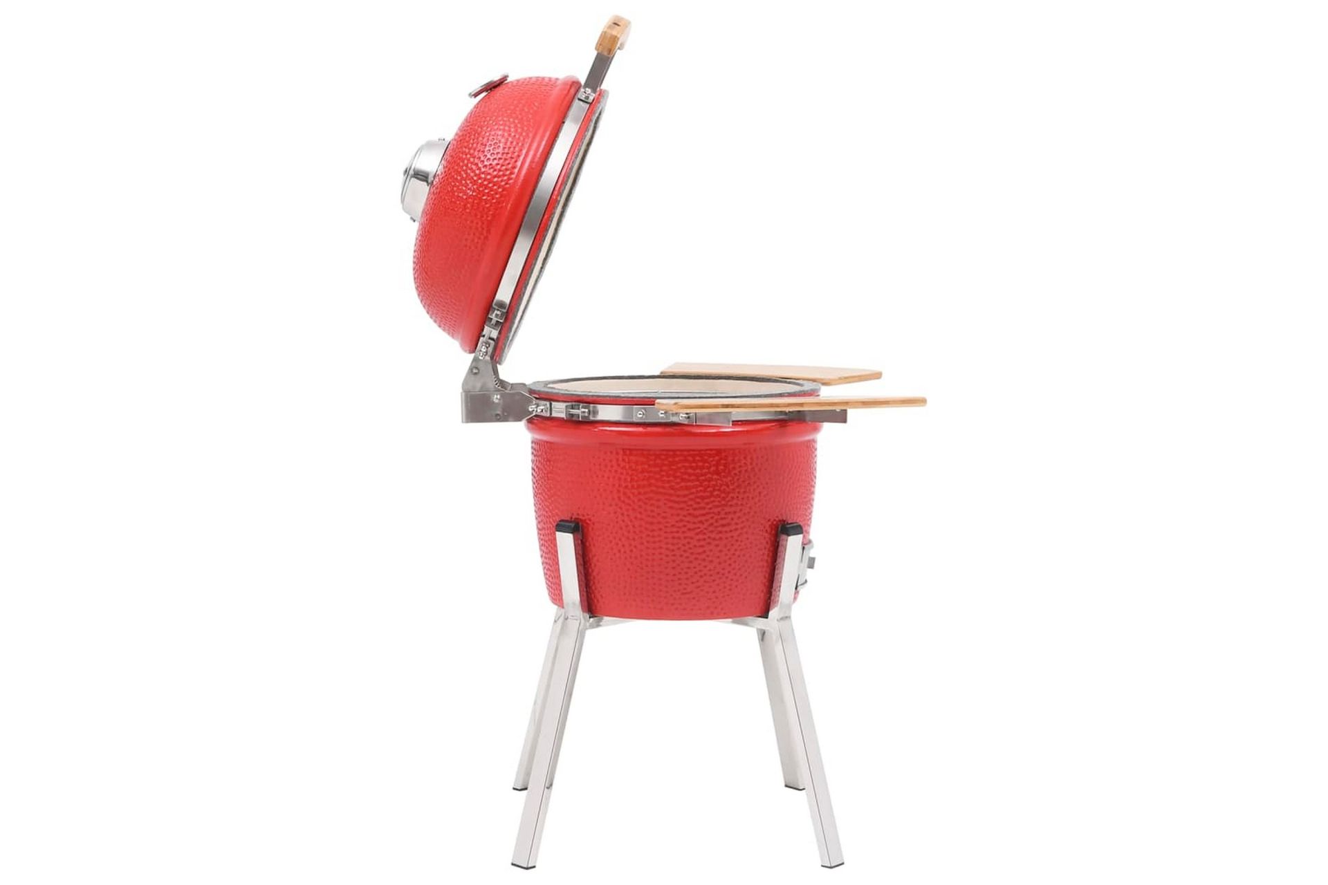 Kamado Kullgrill med röyker keramisk 81 cm - Röd - Hage - Griller - Grilltilbehør