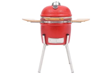 Kamado Kullgrill med röyker keramisk 81 cm - Röd - Hage - Griller - Grilltilbehør