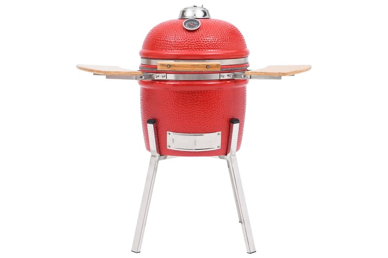 Kamado Kullgrill med röyker keramisk 81 cm - Röd - Hage - Griller - Grilltilbehør