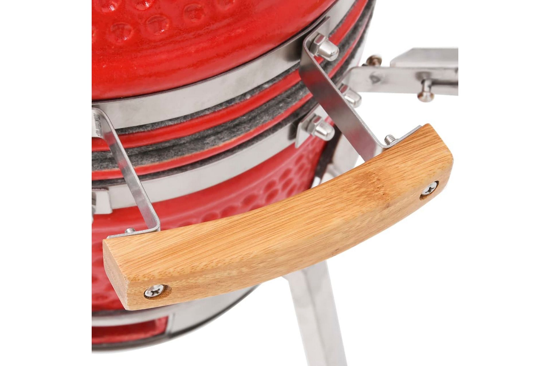 Kamado Kullgrill med röyker keramisk 81 cm - Röd - Hage - Griller - Grilltilbehør