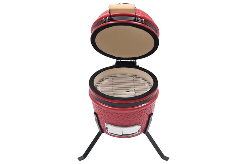 Kullgrill med röyker Kamado keramisk 56 cm röd - Röd - Hage - Griller - Grilltilbehør