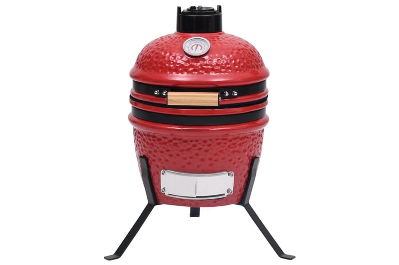 Kullgrill med röyker Kamado keramisk 56 cm röd - Röd - Hage - Griller - Grilltilbehør