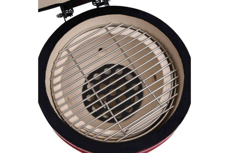 Kullgrill med röyker Kamado keramisk 56 cm röd - Röd - Hage - Griller - Grilltilbehør