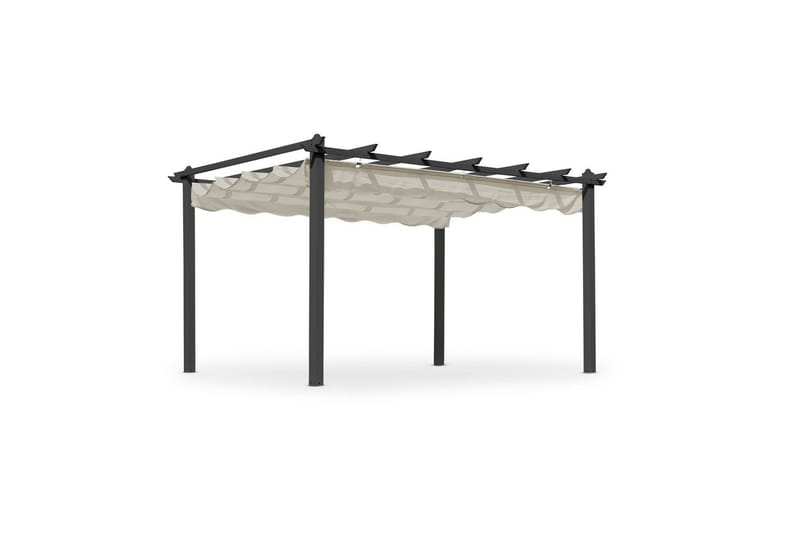 Pergola Hillerstorp Skanör 300 x 400 cm Svart/Sand - Svart/Sand - Hagemøbler - Solbeskyttelse - Pergola