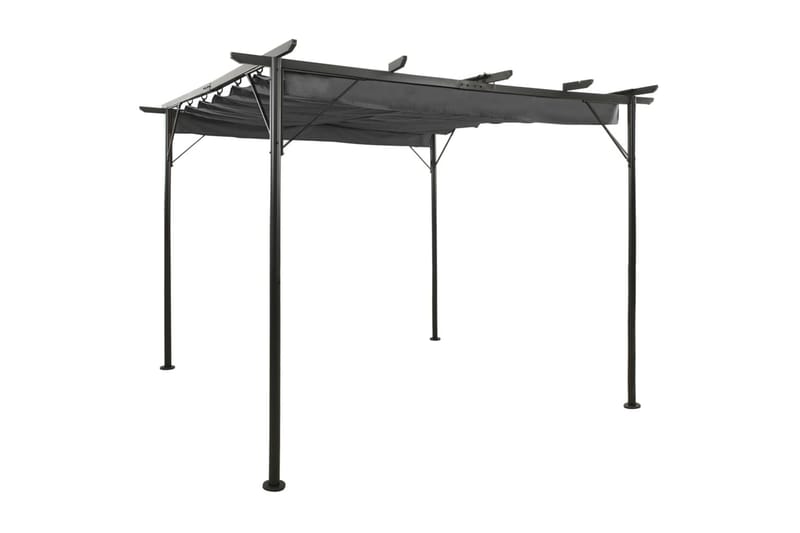 Pergola med uttrekkbart tak antrasitt 3x3 m stål 180 g/m² - Antrasittgrå - Grilltelt - Pergola