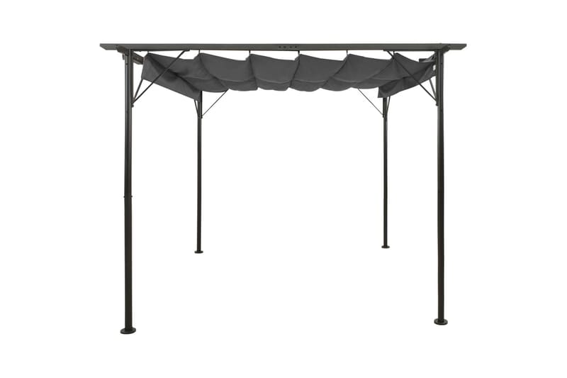 Pergola med uttrekkbart tak antrasitt 3x3 m stål 180 g/m² - Antrasittgrå - Grilltelt - Pergola