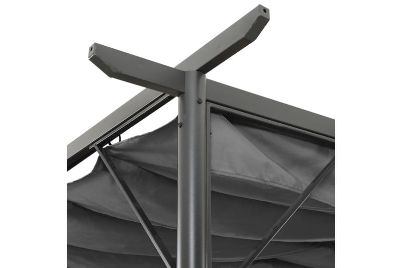 Pergola med uttrekkbart tak antrasitt 3x3 m stål 180 g/m² - Antrasittgrå - Grilltelt - Pergola