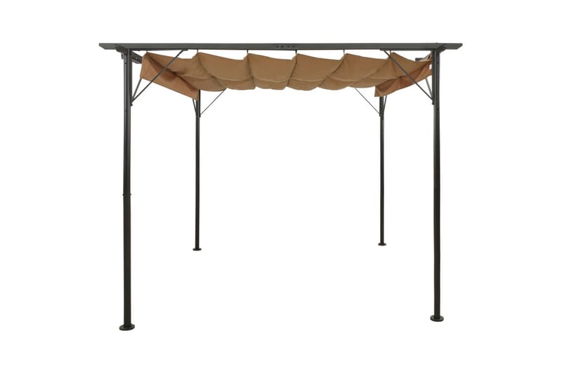 Pergola med uttrekkbart tak gråbrun 3x3 m stål 180 g/m² - Taupe - Grilltelt - Pergola