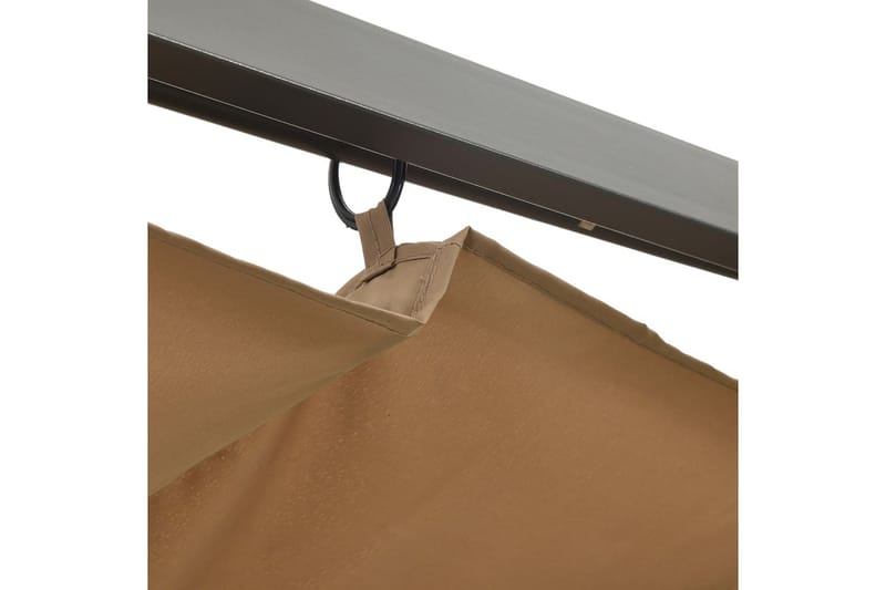 Pergola med uttrekkbart tak gråbrun 3x3 m stål 180 g/m² - Taupe - Hagemøbler - Solbeskyttelse - Pergola