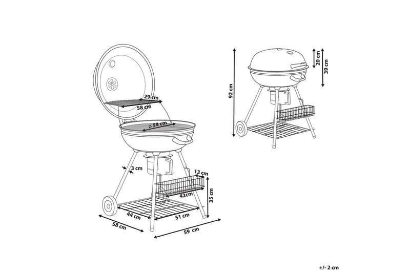Kolgrill Beliani Marapi NO_BRAND Black - Hage - Griller - Kullgrill - Kulegrill