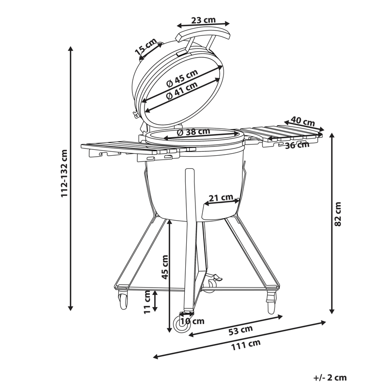 Kullgrill Kamado Keramikk - Rød/Svart/Brun - Hage - Griller - Kullgrill - Kulegrill
