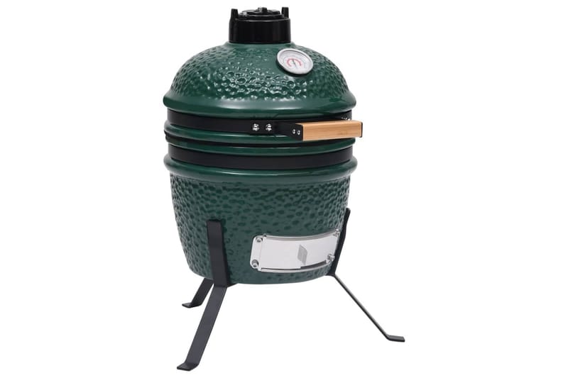 Kullgrill med röyker Kamado keramisk 56 cm grönn - grönn - Hage - Griller - Røyk & røykgriller