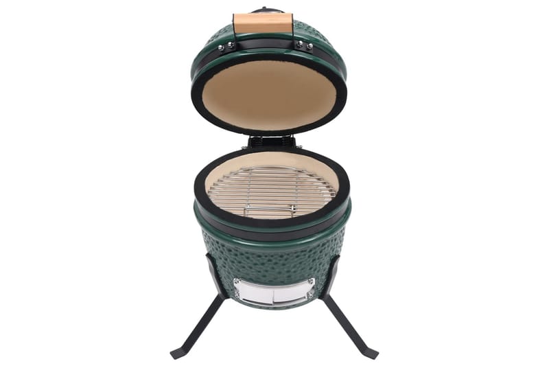 Kullgrill med röyker Kamado keramisk 56 cm grönn - grönn - Hage - Griller - Røyk & røykgriller