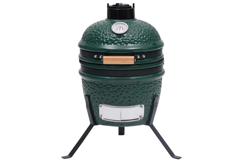 Kullgrill med röyker Kamado keramisk 56 cm grönn - grönn - Hage - Griller - Røyk & røykgriller