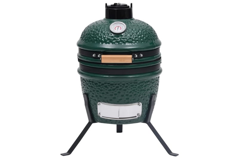 Kullgrill med röyker Kamado keramisk 56 cm grönn - grönn - Grilltilbehør - Røyk & røykgriller